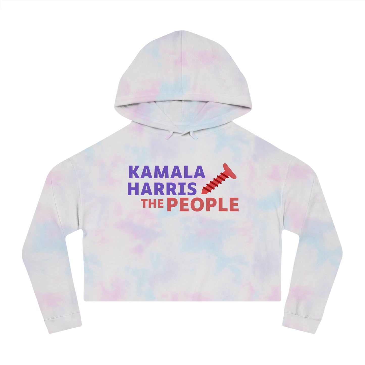 Kamala Harris "Screwing the People" Women’s Cropped Hooded Sweatshirt