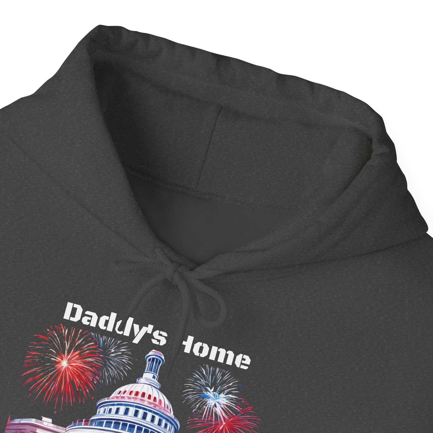 Trump 2024 – Daddy's Back White House Fireworks Design Hoodie