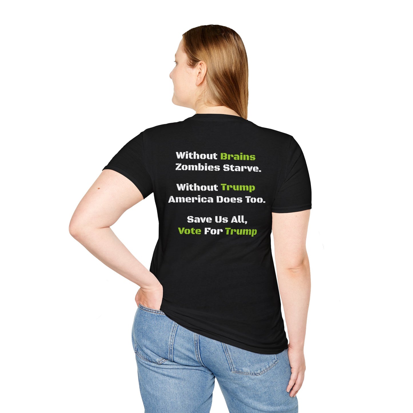 Save Zombies, Vote Trump – Halloween & Election Crossover Zombie Softstyle T-Shirt