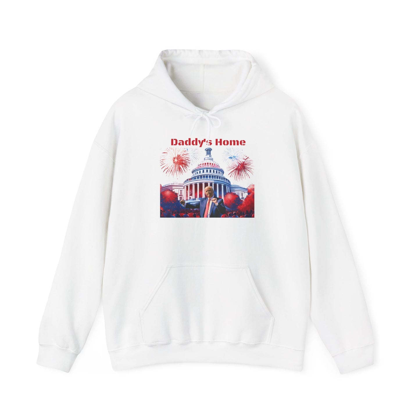 Trump 2024 – Daddy's Back White House Fireworks Design Hoodie