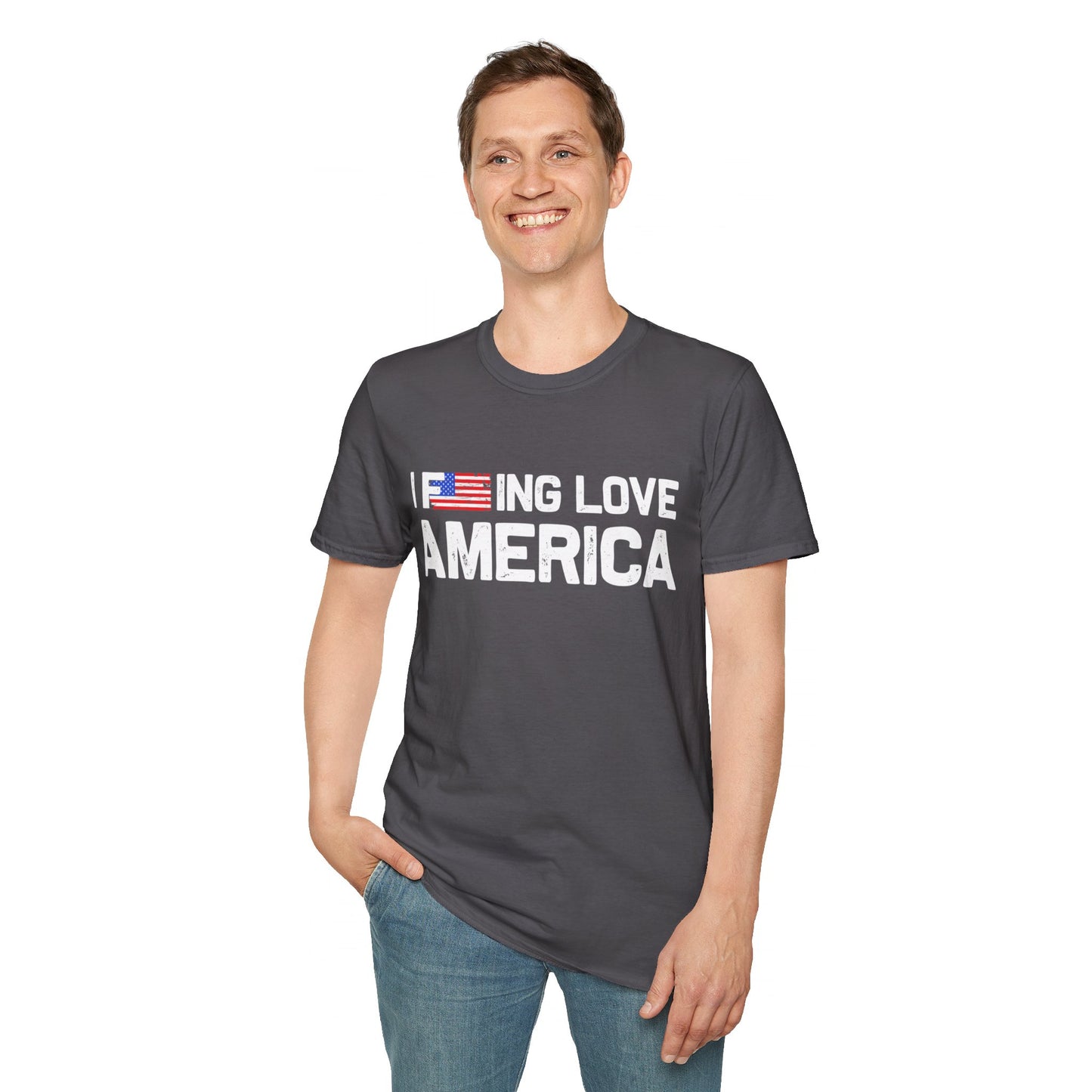 F***ing Love America - Premium Softstyle Dark T-Shirt