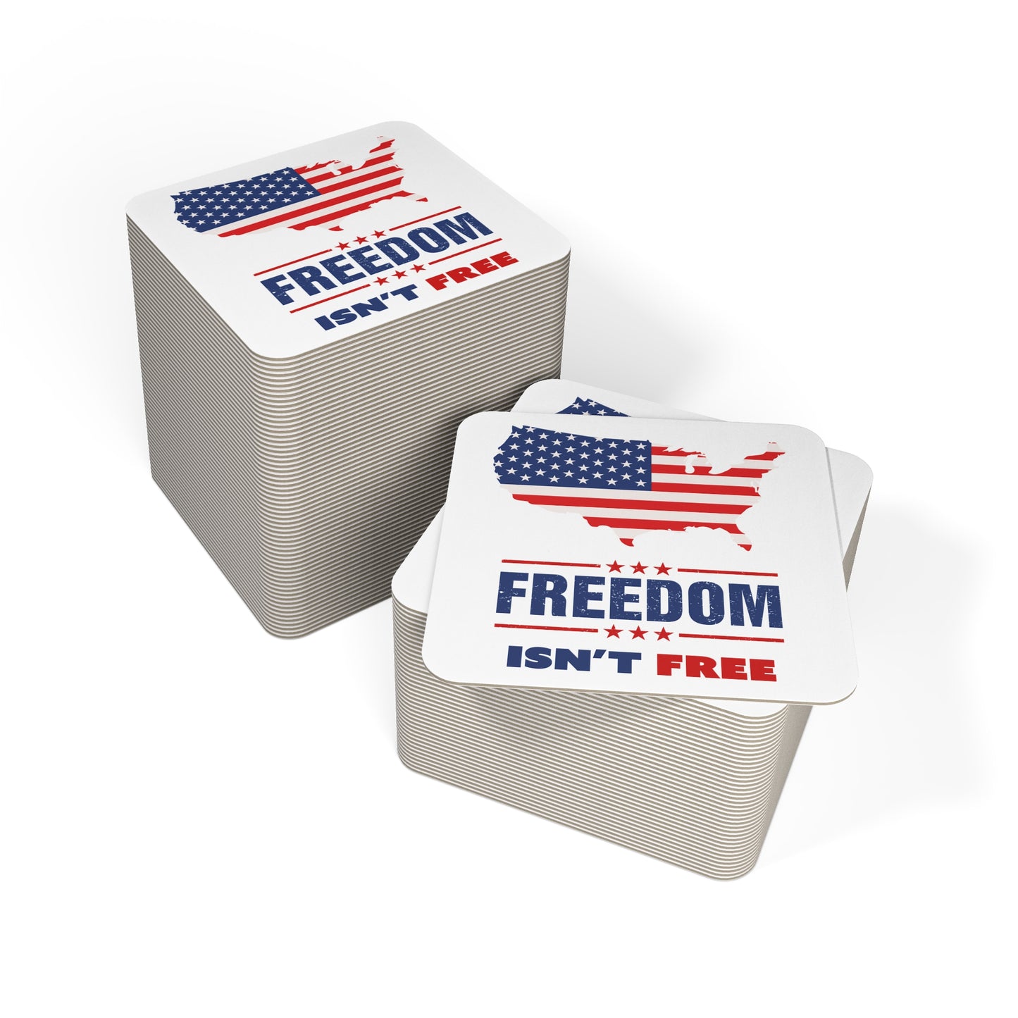 Freedom Isn't Free Bulk Pulp Board Coaster set (50, 100 pcs)