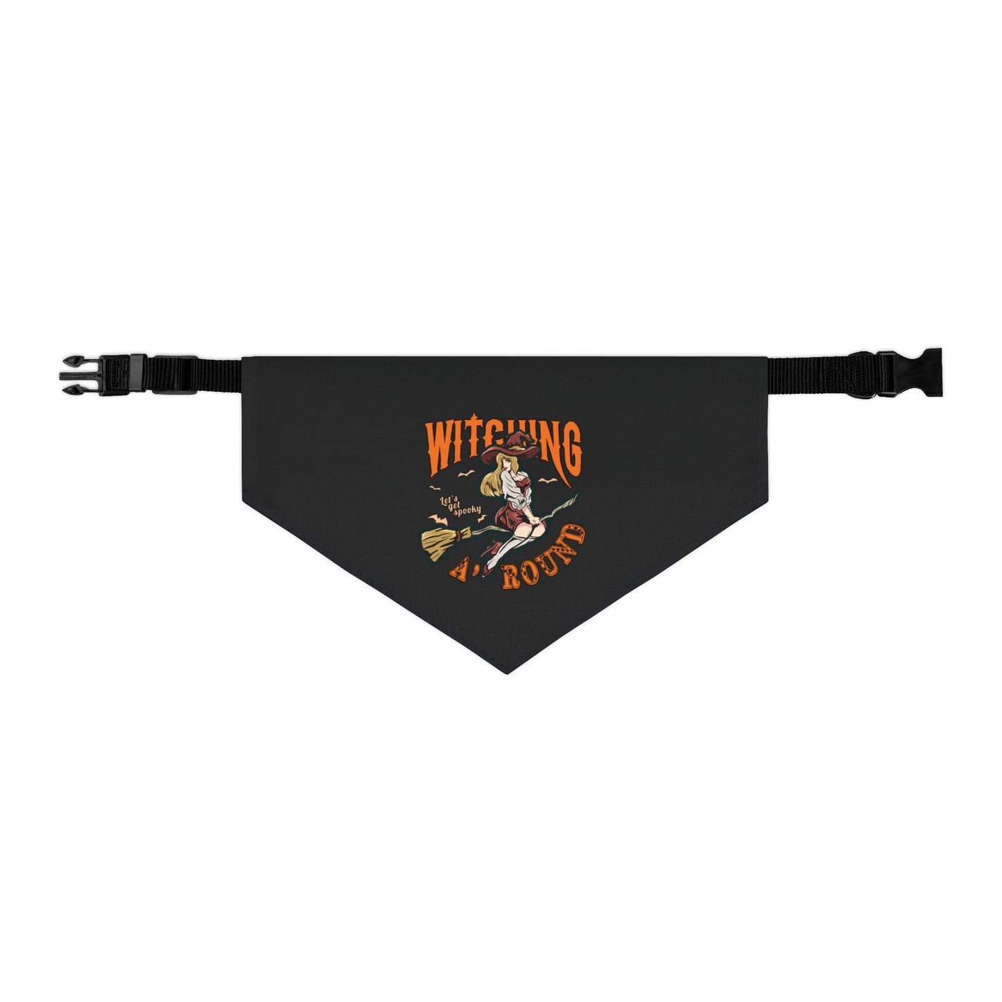Witching A'Round Black Halloween Pet Bandana Collar