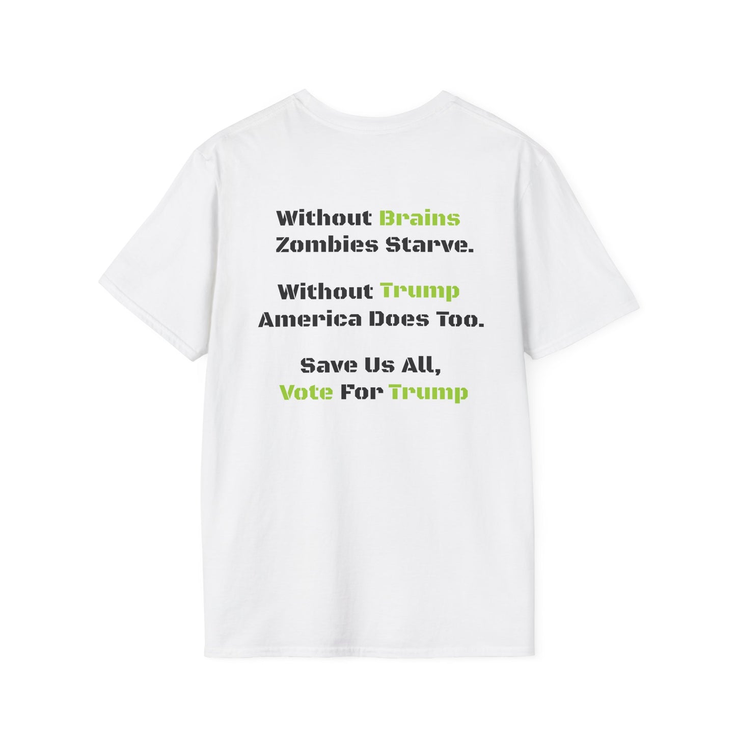 Save Zombies, Vote Trump – Halloween & Election Crossover Zombie Softstyle T-Shirt