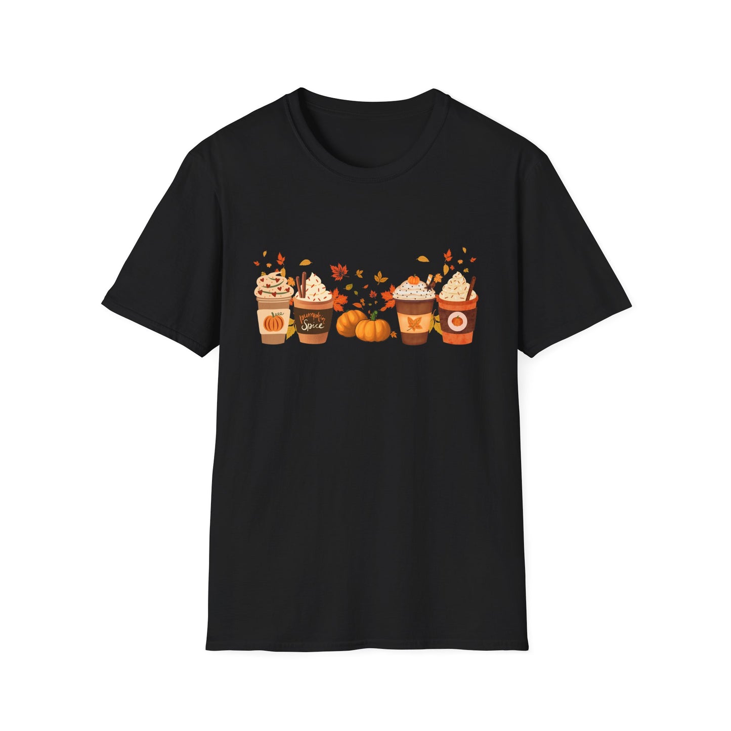 Fall Pumpkin Spice Latte Design Gildan Softstyle T-Shirt