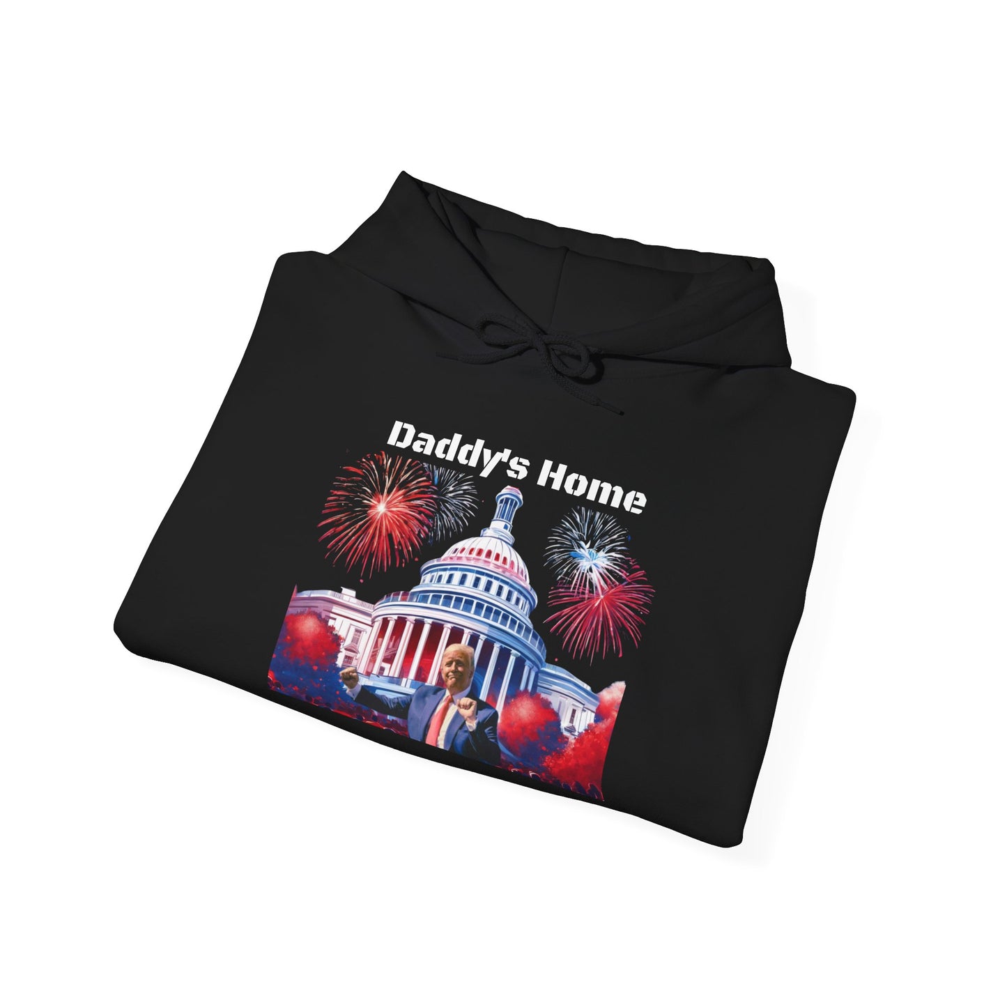 Trump 2024 – Daddy's Back White House Fireworks Design Hoodie