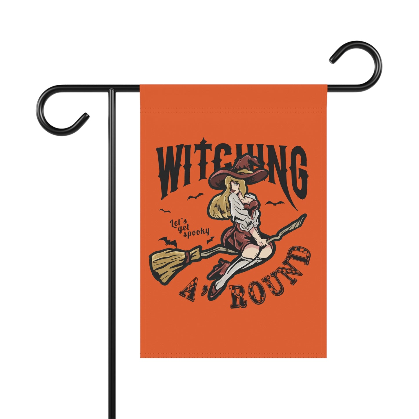 Orange Witching A'Round Halloween Banner | Outdoor Halloween Flag