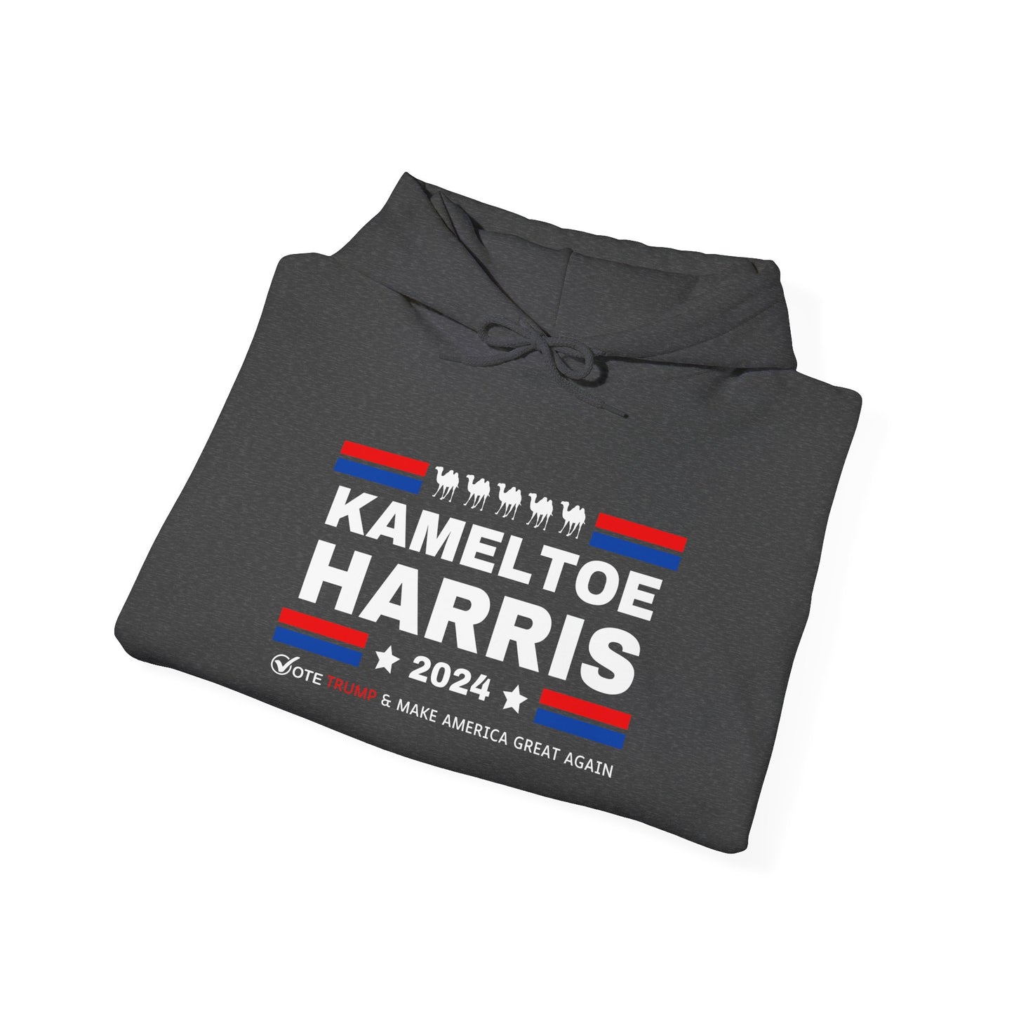 Kameltoe Harris 2024 - Vote Trump Dark Gildan Unisex Hoodie