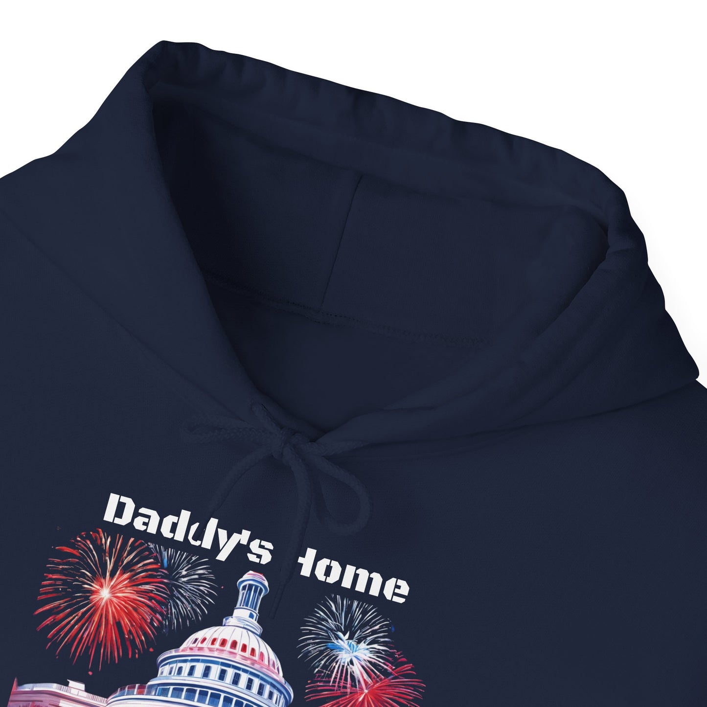 Trump 2024 – Daddy's Back White House Fireworks Design Hoodie