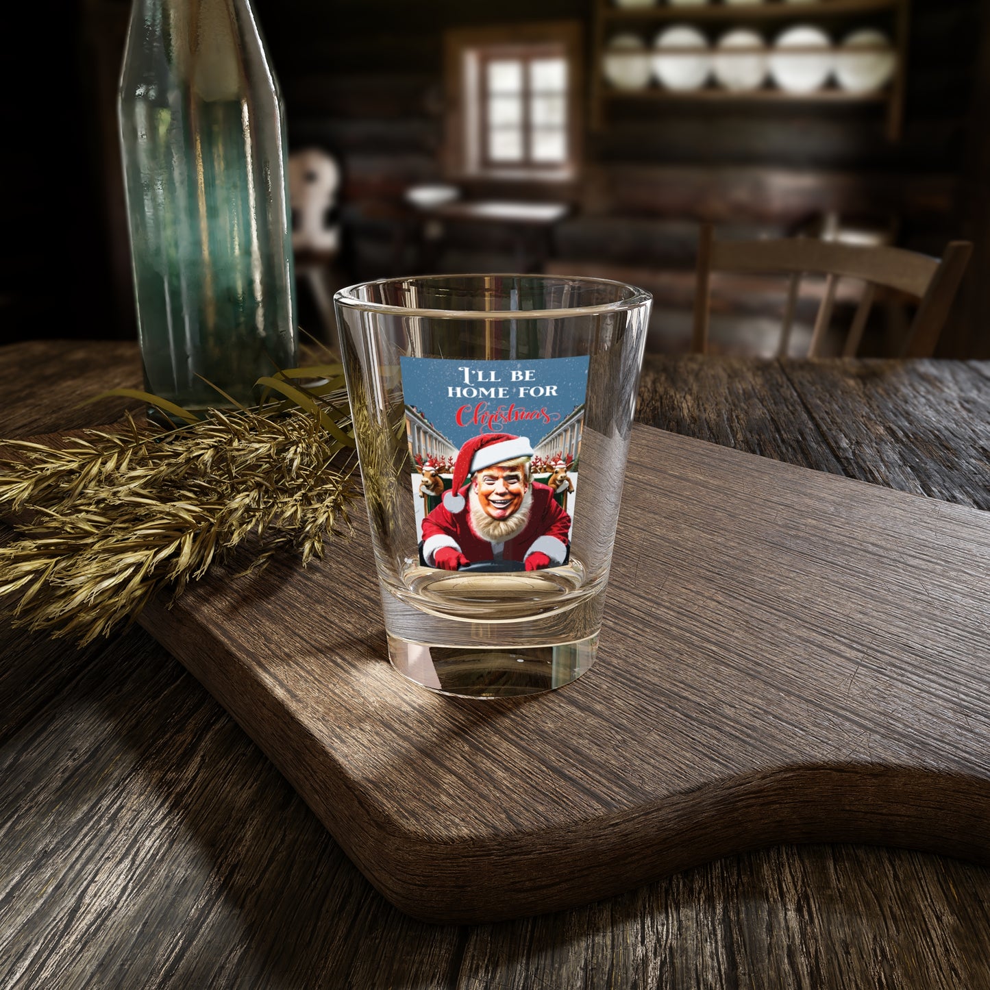 Trump 2024 "I'll Be Home for Christmas" Santa Shot Glass, 1.5oz – Limited Edition Collectible
