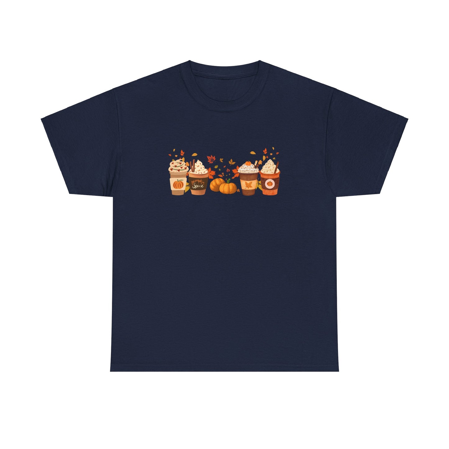 Fall Pumpkin Spice Latte Design Gildan T-shirt