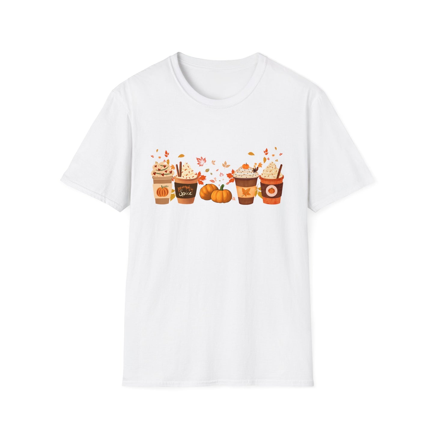 Fall Pumpkin Spice Latte Design Gildan Softstyle T-Shirt