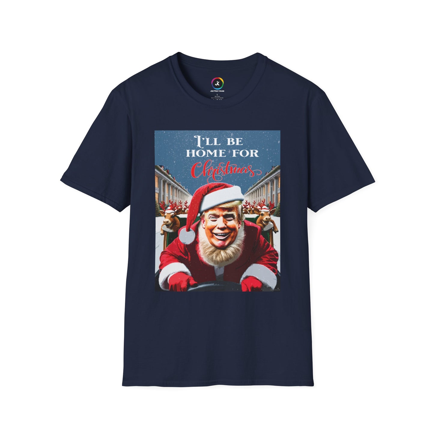 Trump 2024 'I'll Be Home for Christmas' Santa T-Shirt