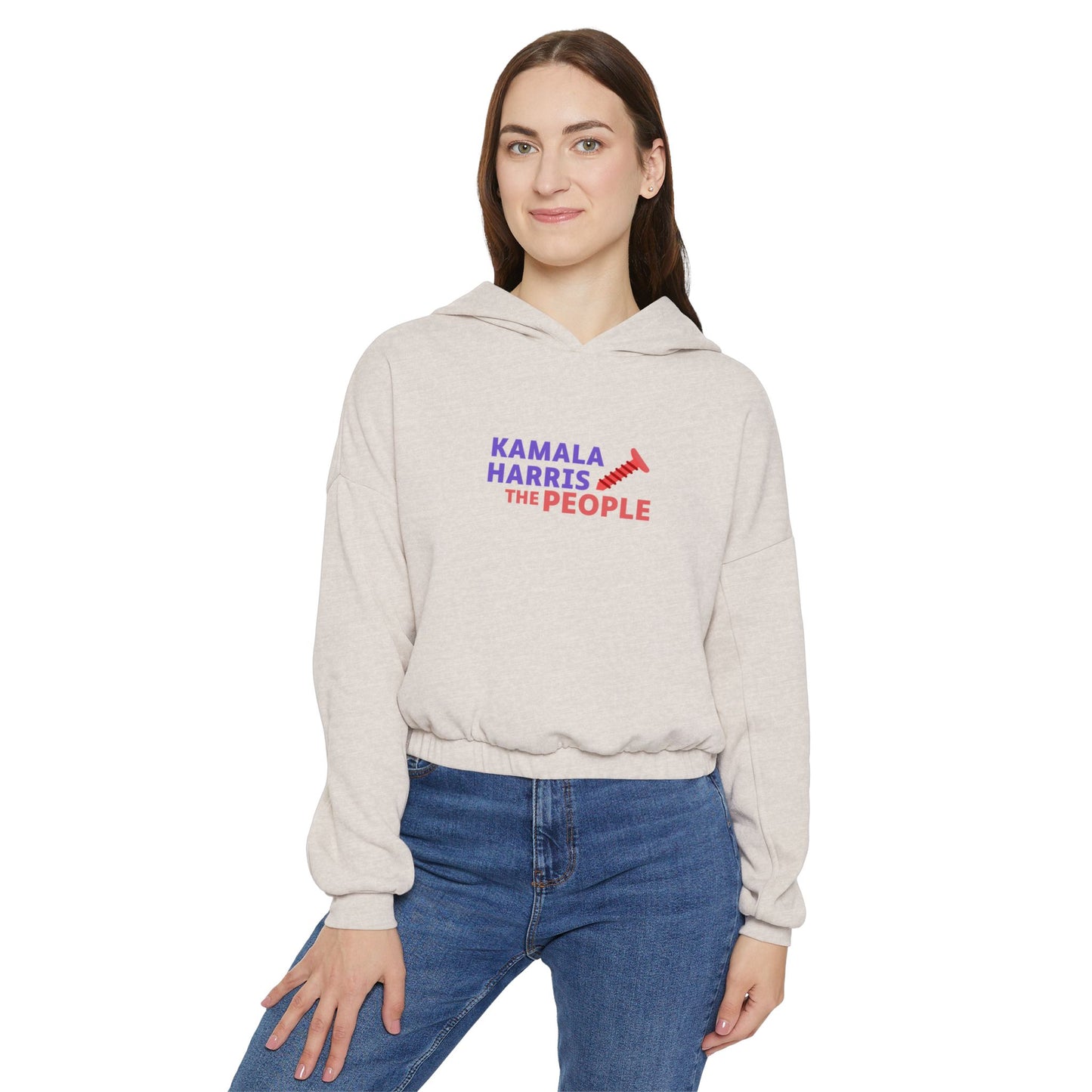 Kamala Harris "Screwing the People" Bella+Canvas Women's Cinched Bottom Hoodie