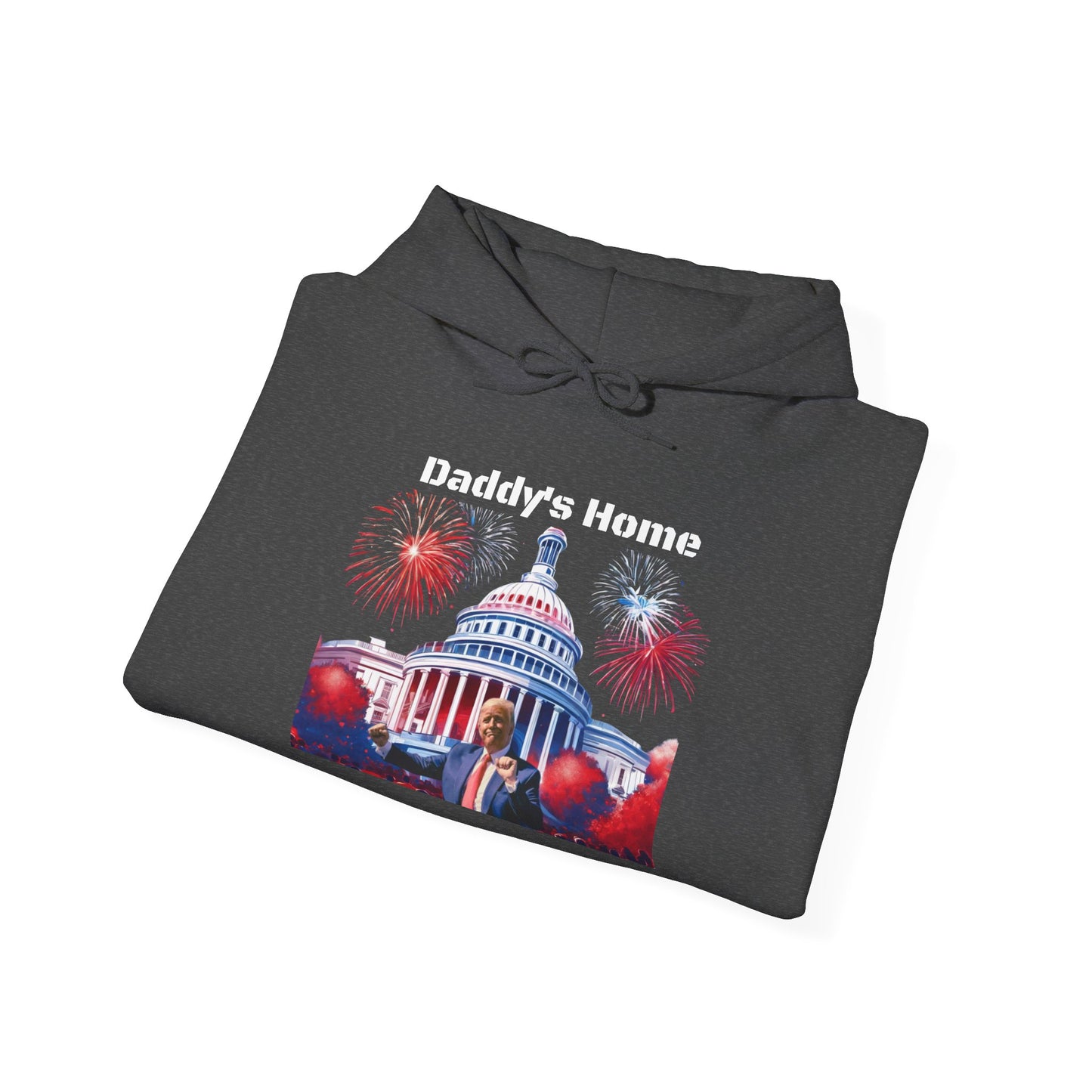 Trump 2024 – Daddy's Back White House Fireworks Design Hoodie