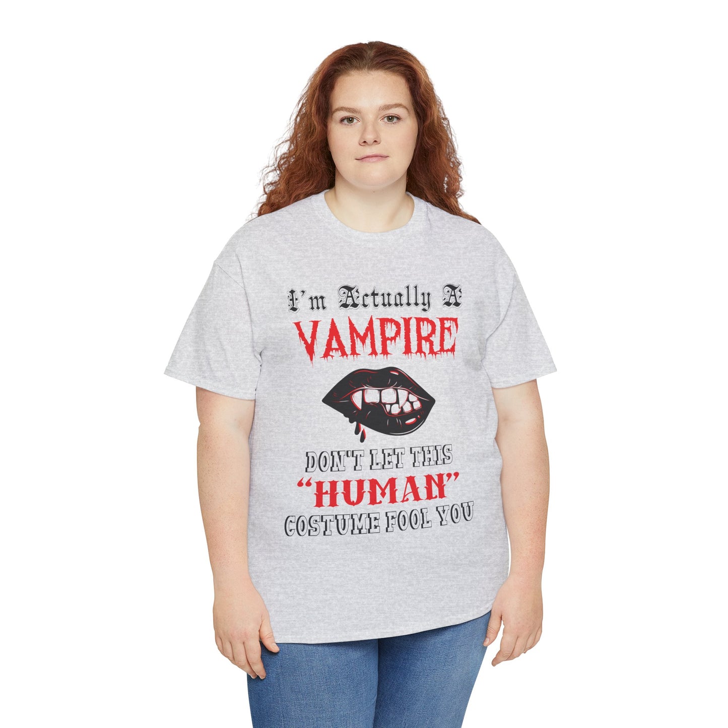 I'm Actually a Vampire Halloween Gildan T-Shirt | Funny Vampire Costume Tee