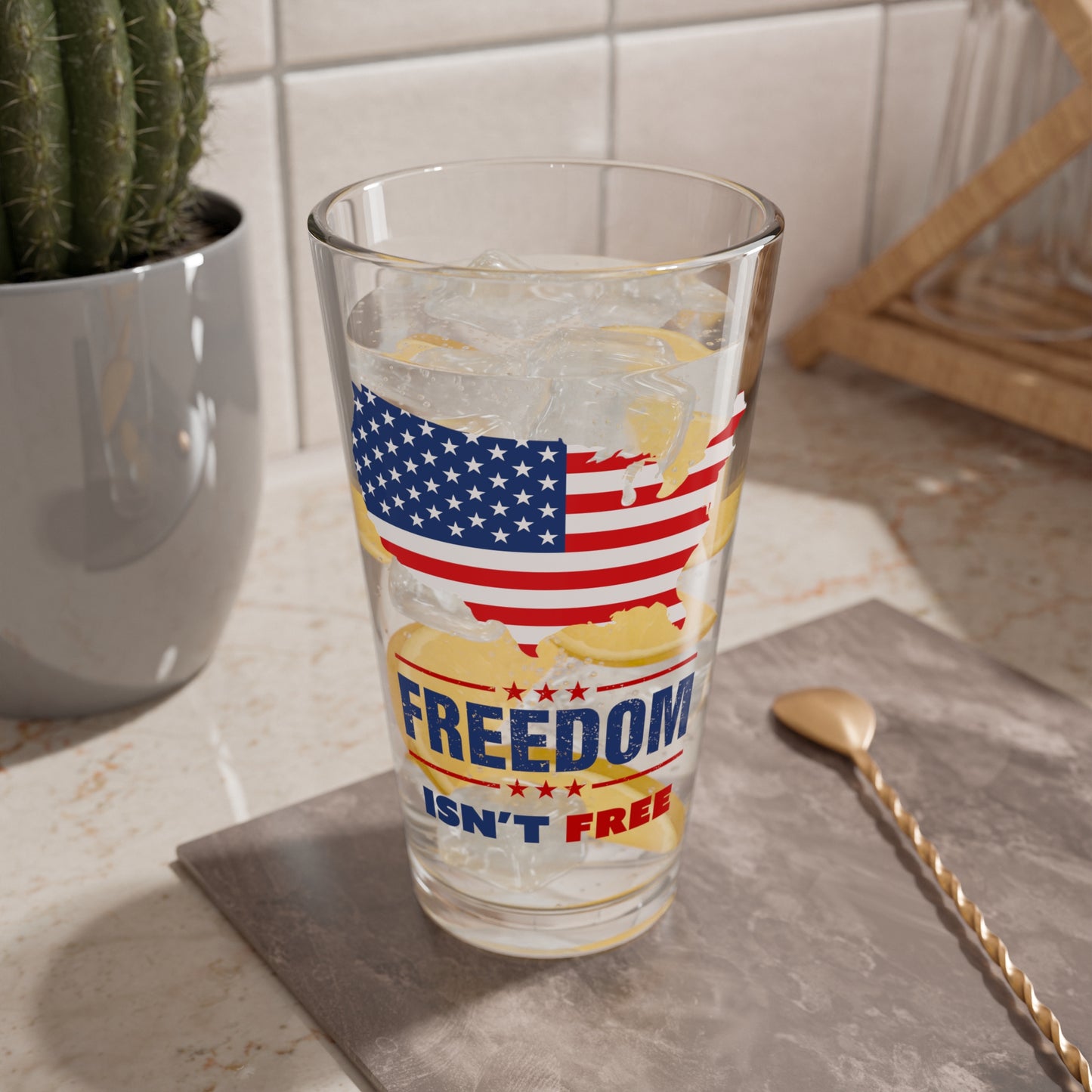 Freedom Isn't Free 16oz Mixing Glass