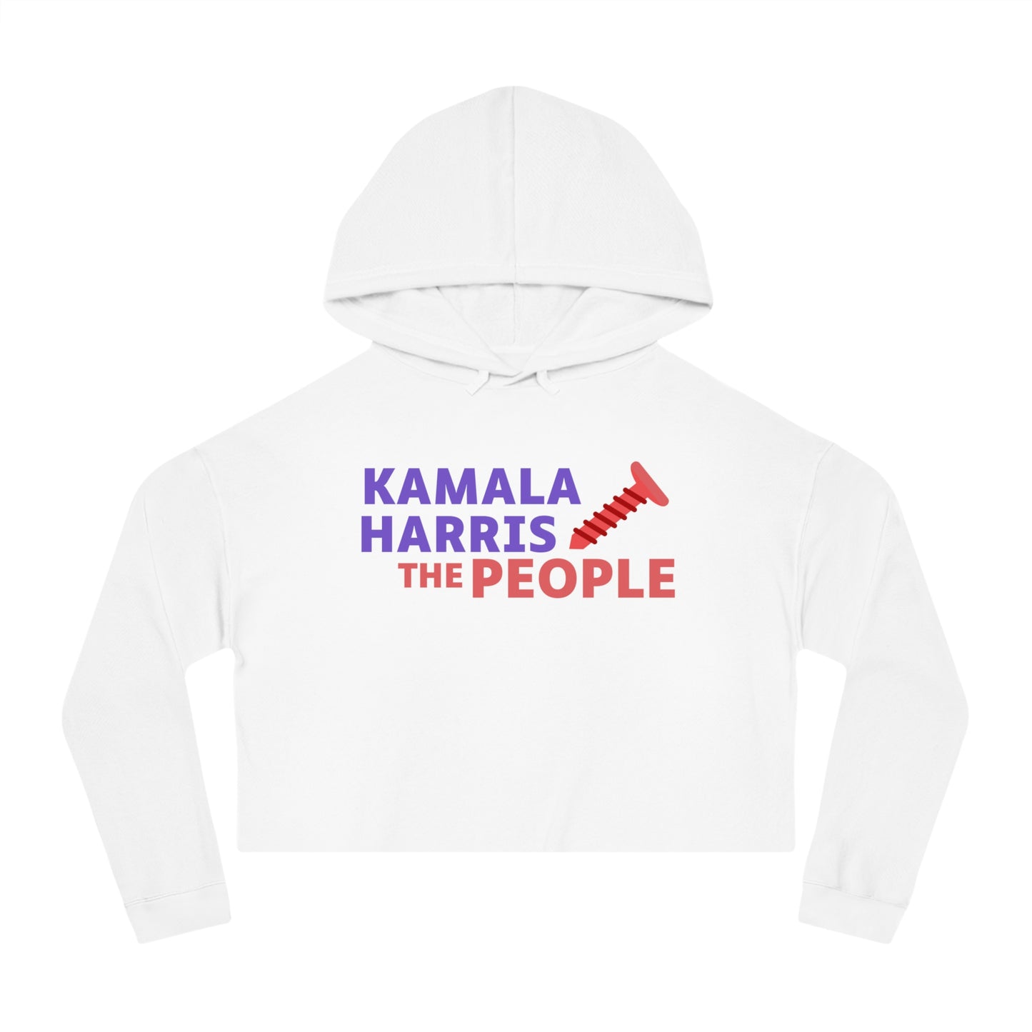 Kamala Harris "Screwing the People" Women’s Cropped Hooded Sweatshirt