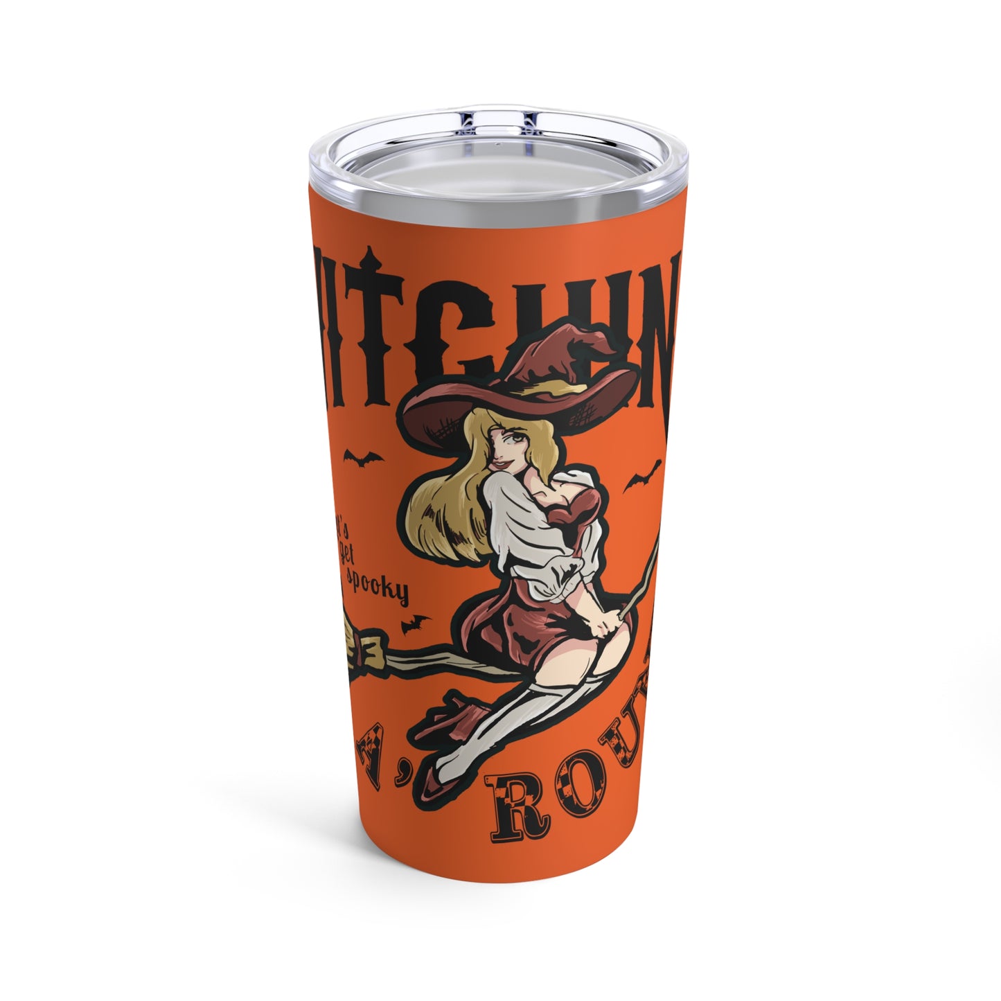 Witching A'Round 20oz Orange Tumbler | Halloween Witch Design