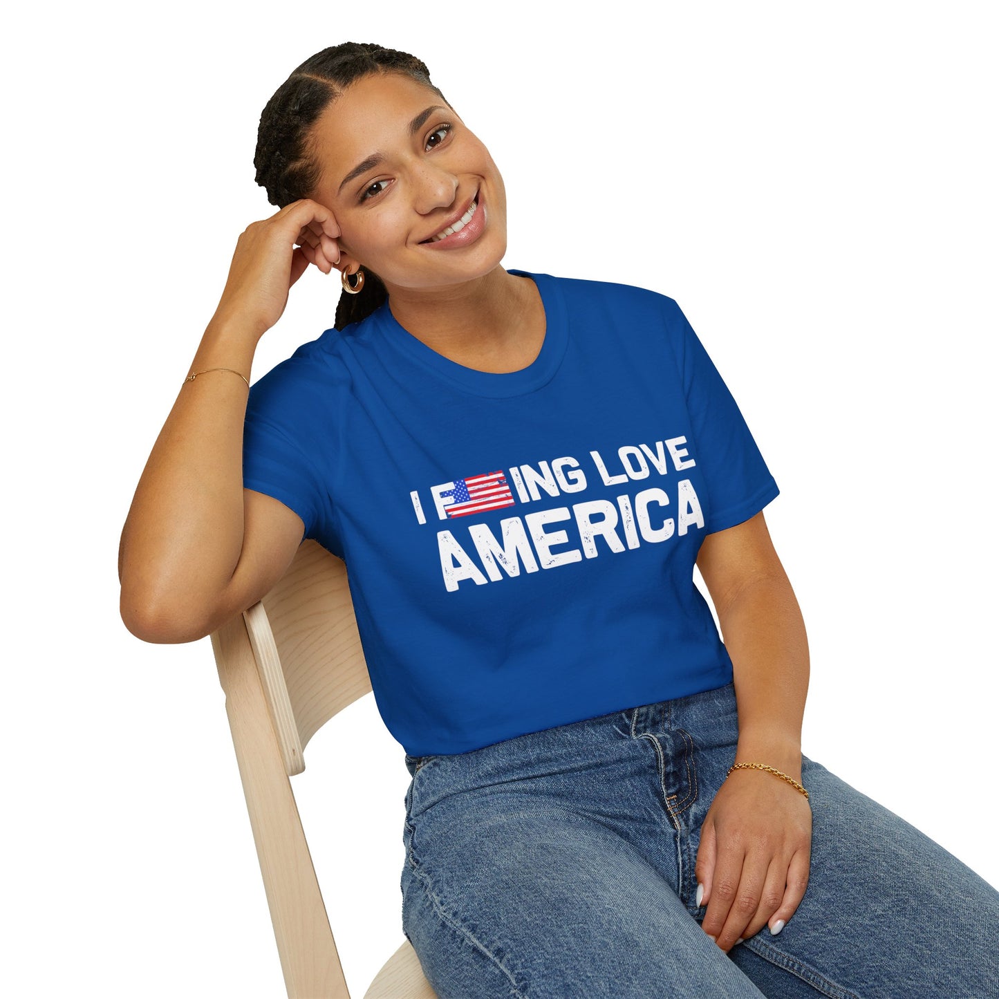 F***ing Love America - Premium Softstyle Dark T-Shirt
