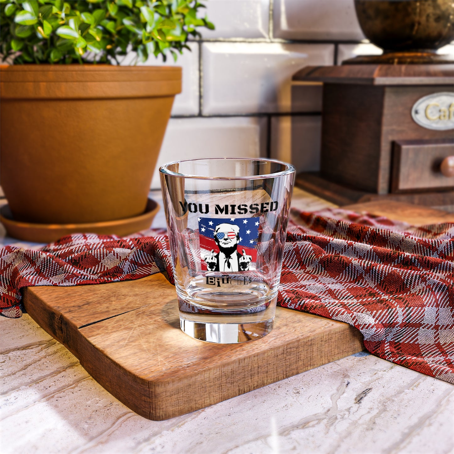Trump You Missed B*tches 1.5oz Shot Glass | Bold Pro Trump 2024 Election Barware