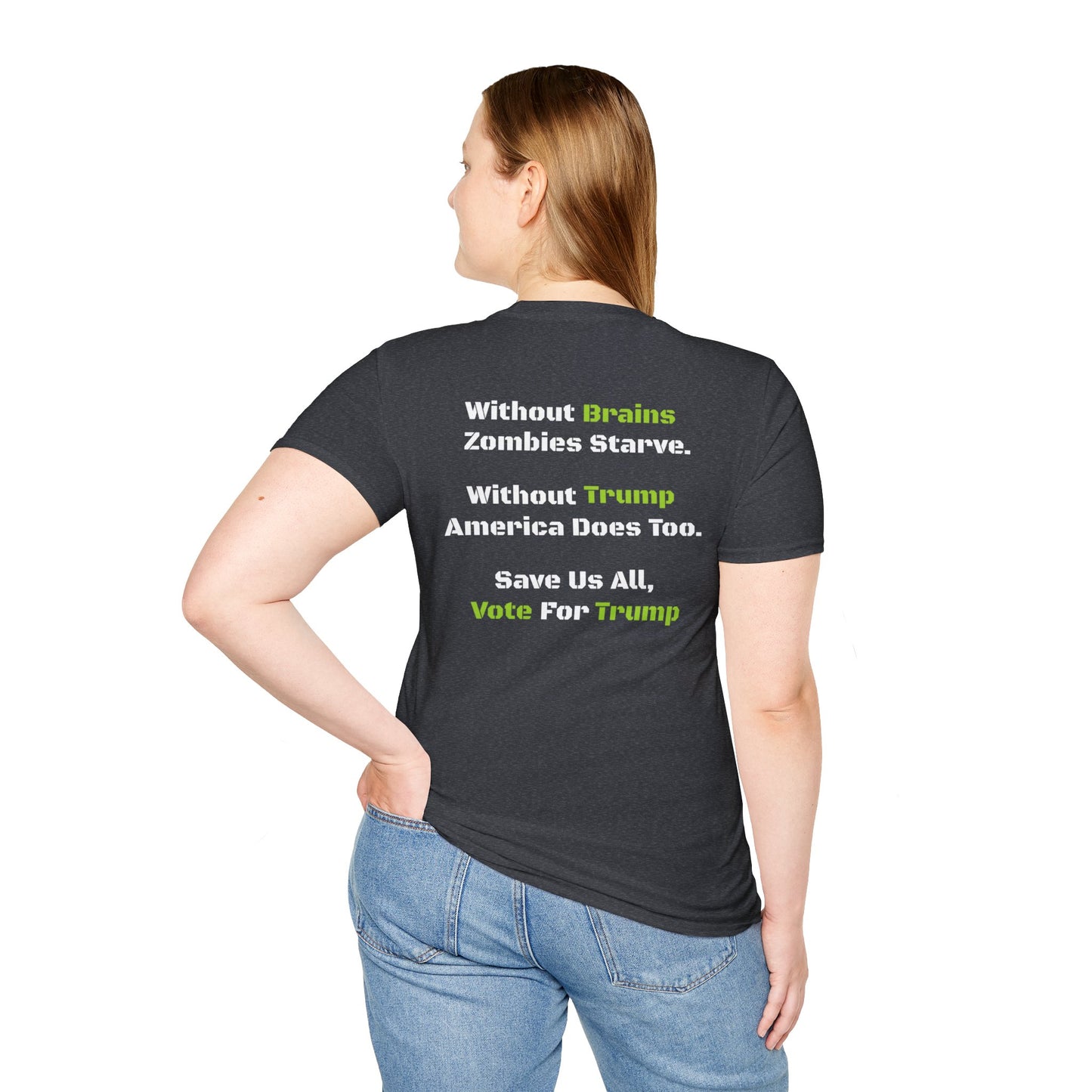 Save Zombies, Vote Trump – Halloween & Election Crossover Zombie Softstyle T-Shirt