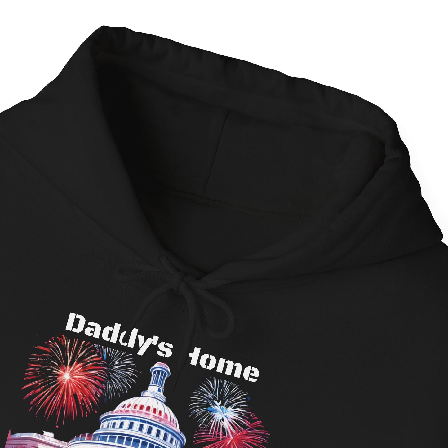 Trump 2024 – Daddy's Back White House Fireworks Design Hoodie