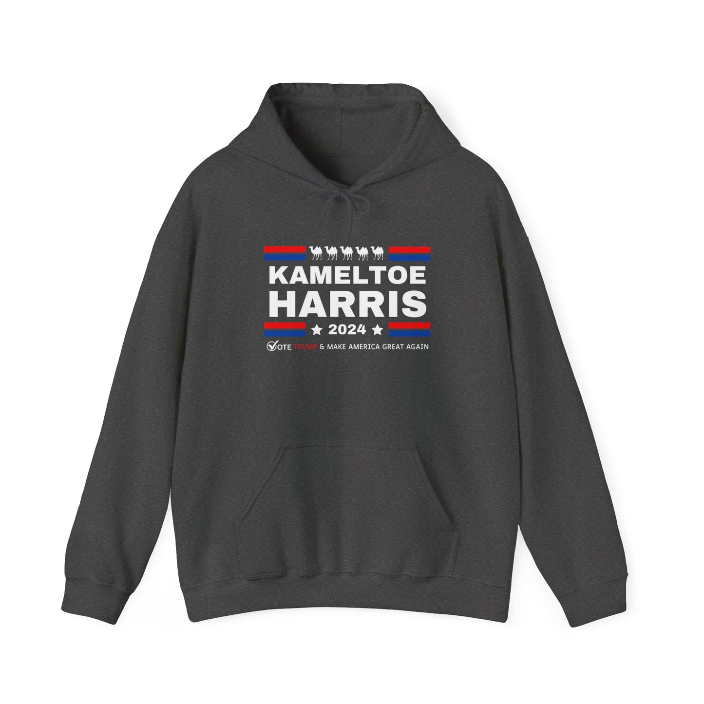 Kameltoe Harris 2024 - Vote Trump Dark Gildan Unisex Hoodie