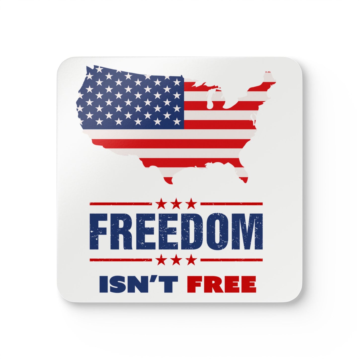 4pc Freedom Isn't Free Corkwood Coaster Set