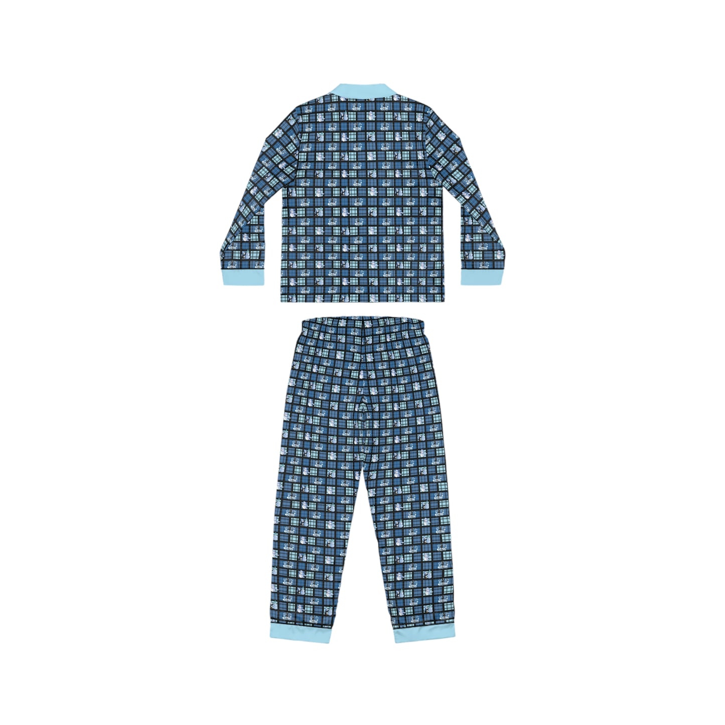 "Let It Snow" Snowman & Blue Plaid Women’s Satin Pajama Set