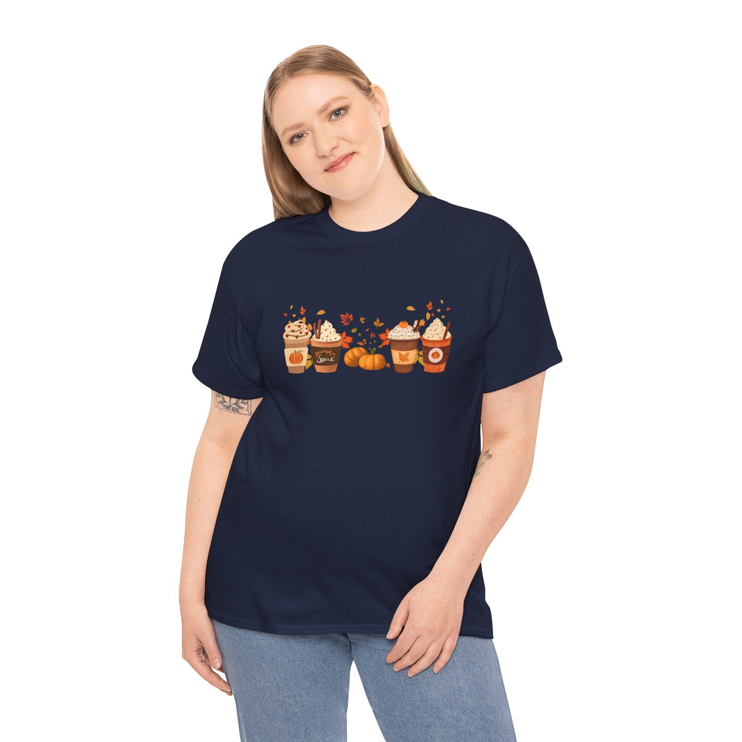 Fall Pumpkin Spice Latte Design Gildan T-shirt