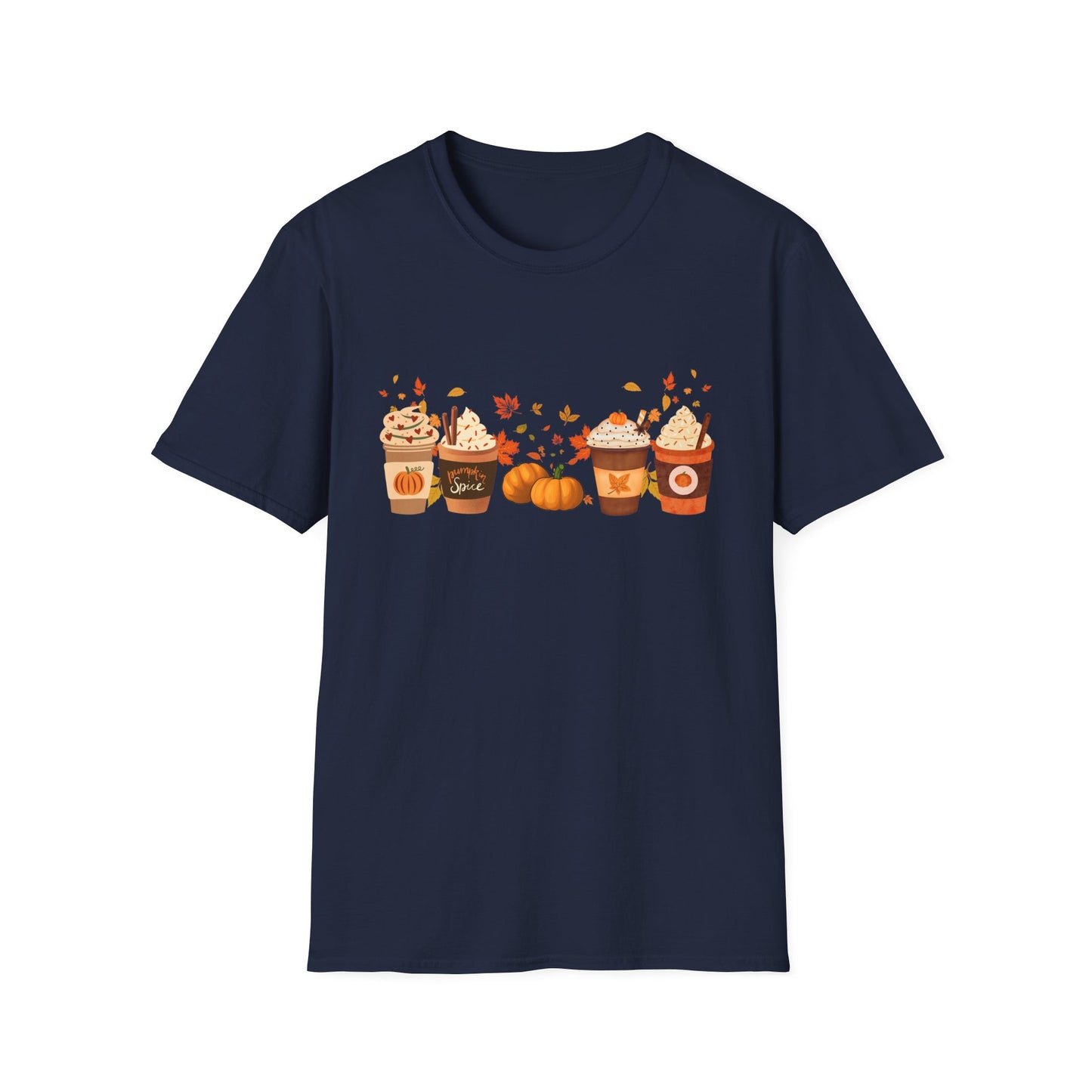 Fall Pumpkin Spice Latte Design Gildan Softstyle T-Shirt