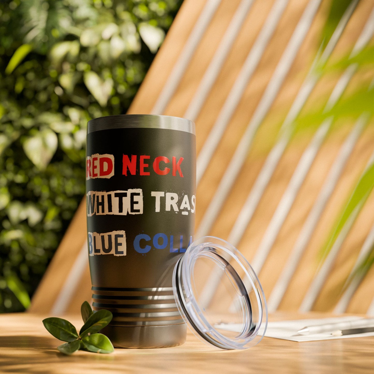 Red Neck White Trash Blue Collar 20oz Ring Neck Tumbler