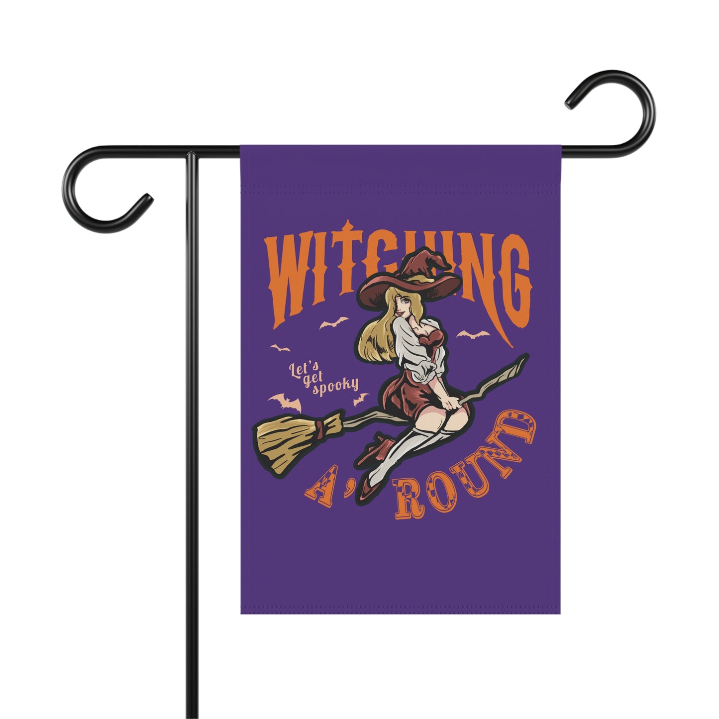 Purple Witching A'Round Halloween Banner | Outdoor Halloween Flag