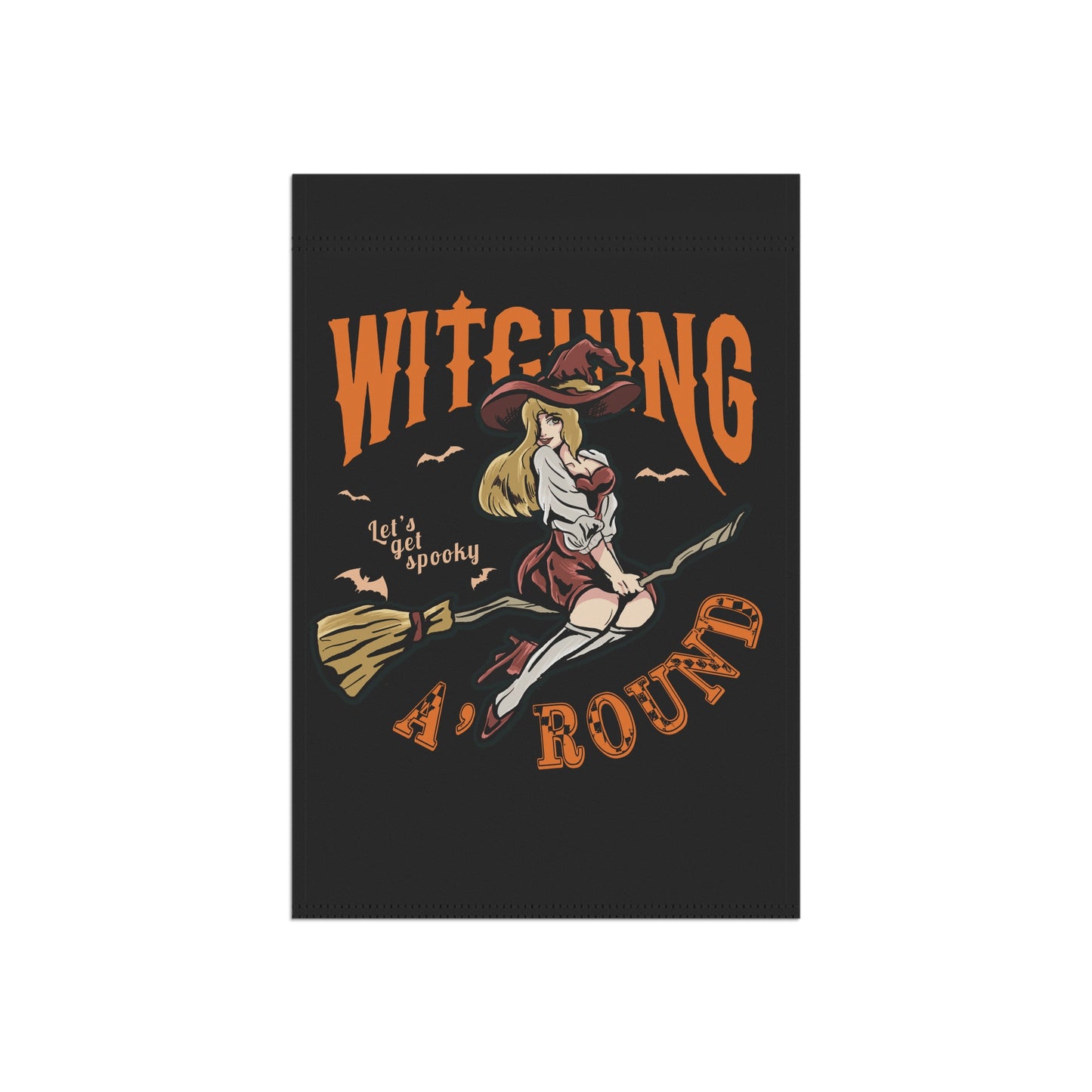 Black Witching A'Round Halloween Banner | Outdoor Halloween Flag