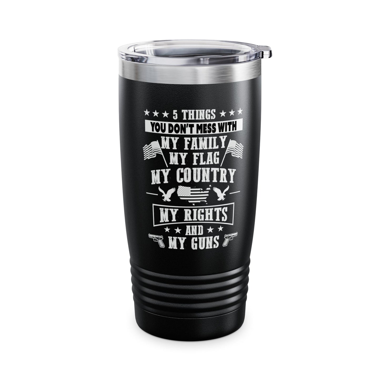 5 Things You Don't Mess with Black 20oz Ringneck Tumbler