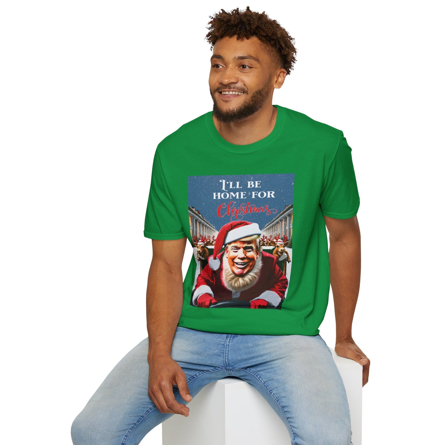Trump 2024 'I'll Be Home for Christmas' Santa T-Shirt