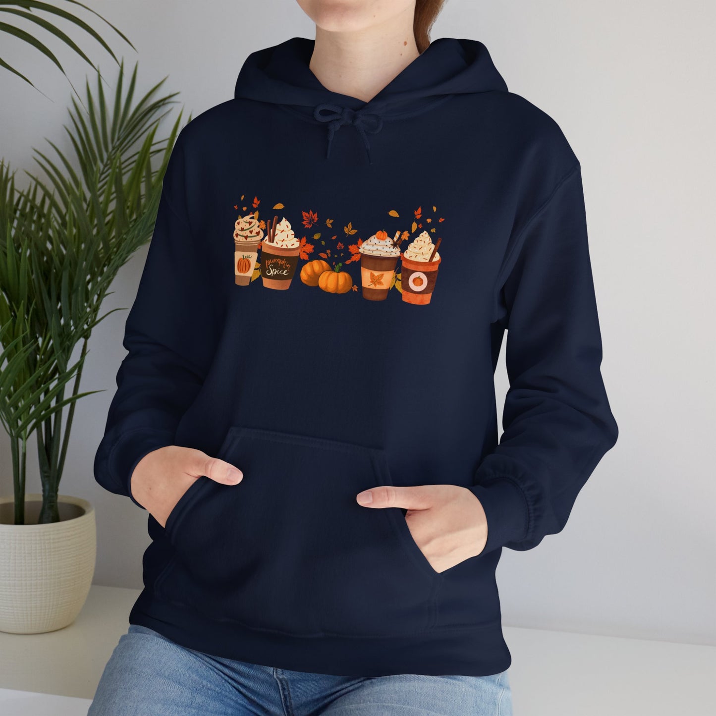 Fall Pumpkin Spice Latte Design Gildan Hoodie
