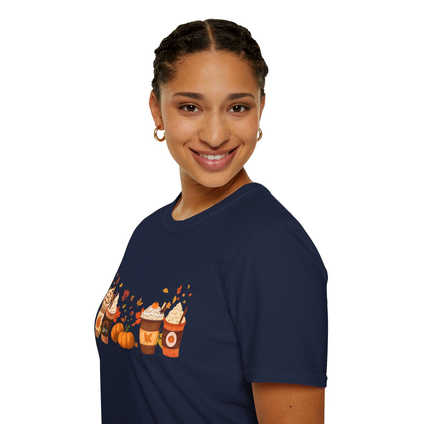 Fall Pumpkin Spice Latte Design Gildan Softstyle T-Shirt