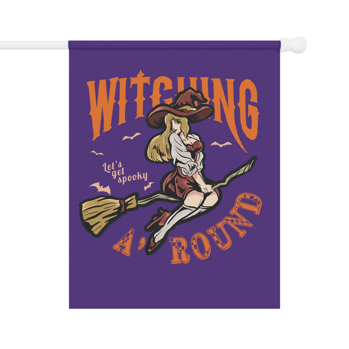 Purple Witching A'Round Halloween Banner | Outdoor Halloween Flag