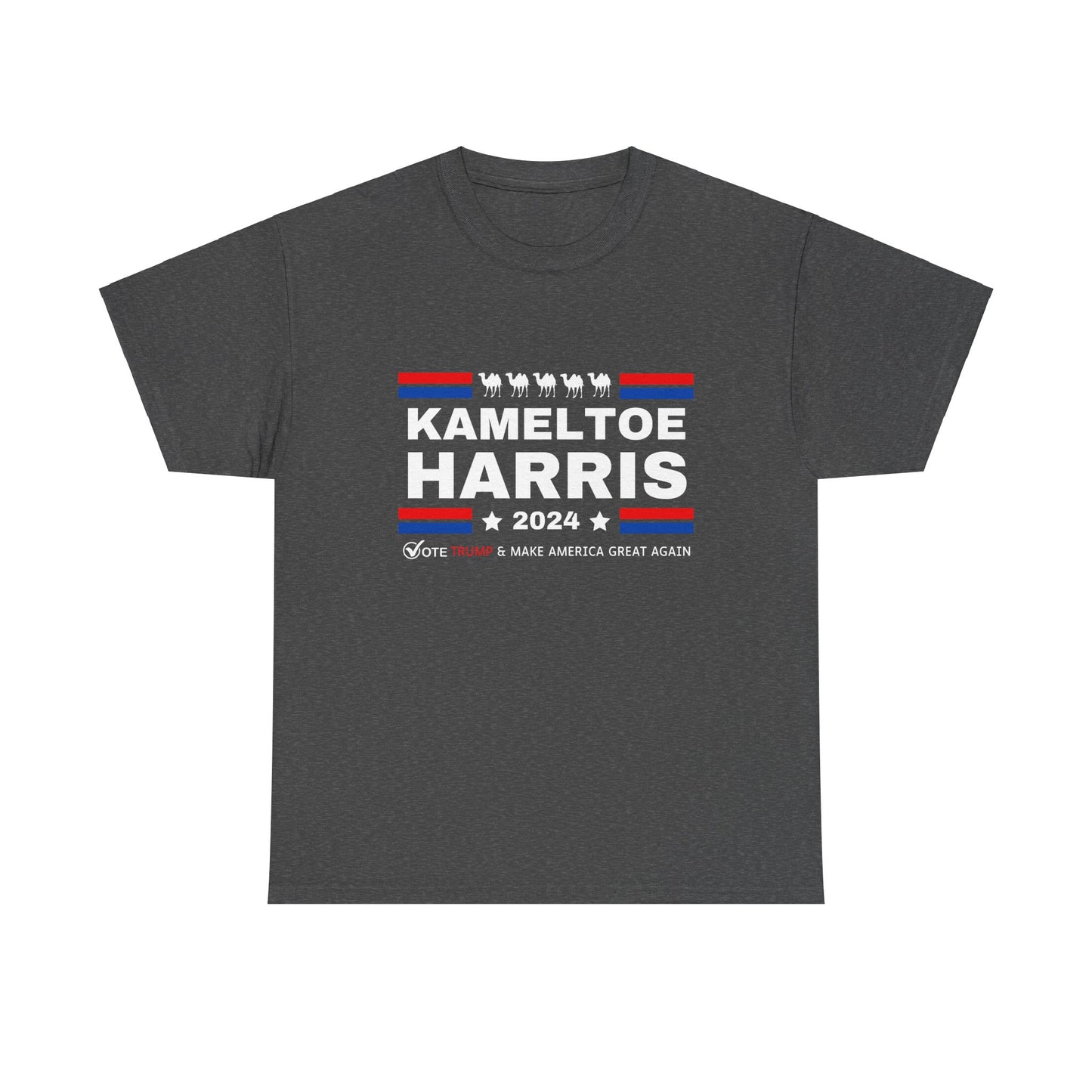 Kameltoe Harris 2024 - Vote Trump - Premium Dark Gildan T Shirt