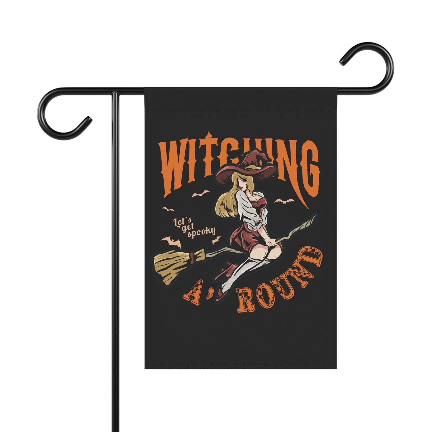 Black Witching A'Round Halloween Banner | Outdoor Halloween Flag