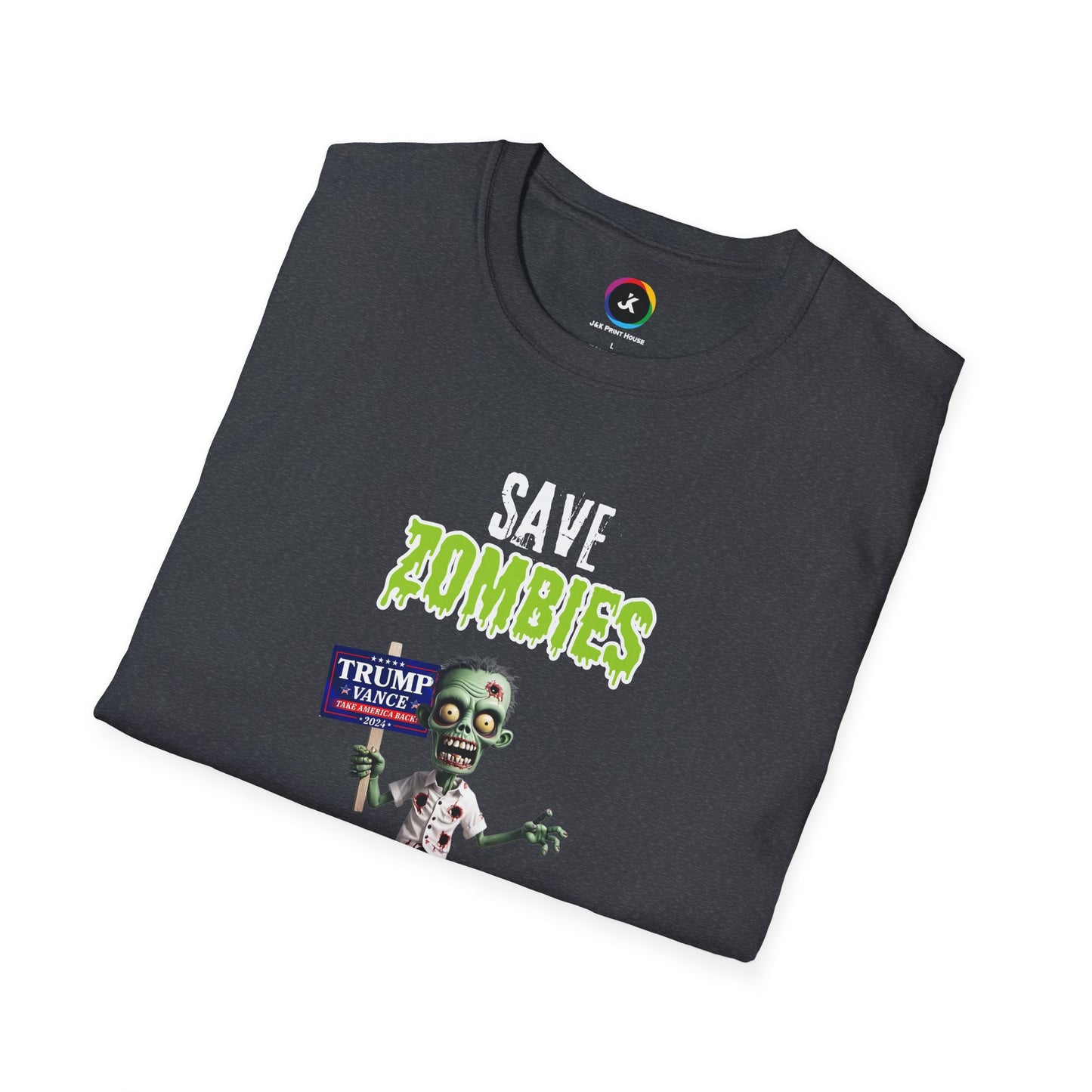 Save Zombies, Vote Trump – Halloween & Election Crossover Zombie Softstyle T-Shirt