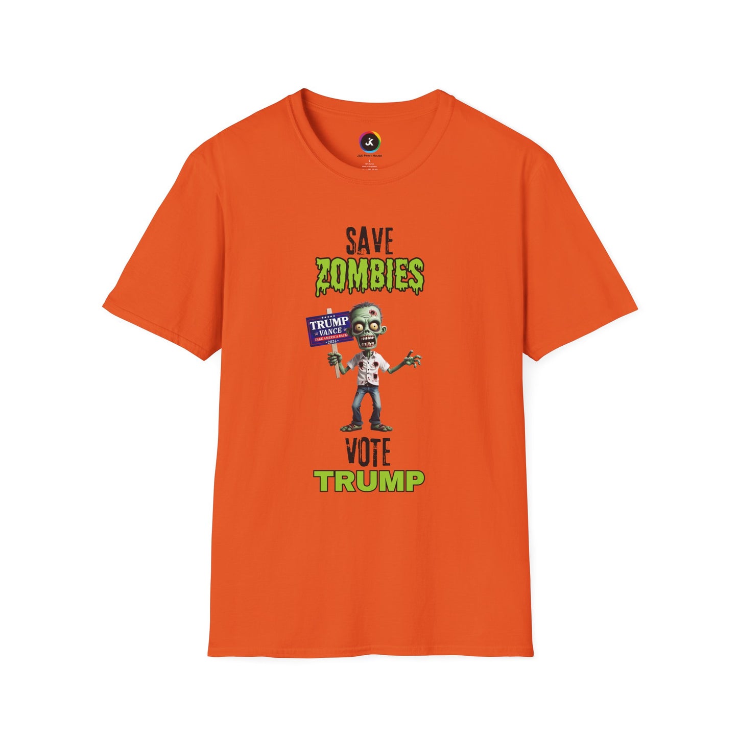 Save Zombies, Vote Trump – Halloween & Election Crossover Zombie Softstyle T-Shirt
