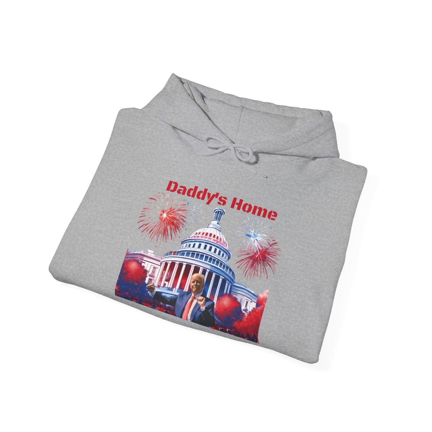 Trump 2024 – Daddy's Back White House Fireworks Design Hoodie
