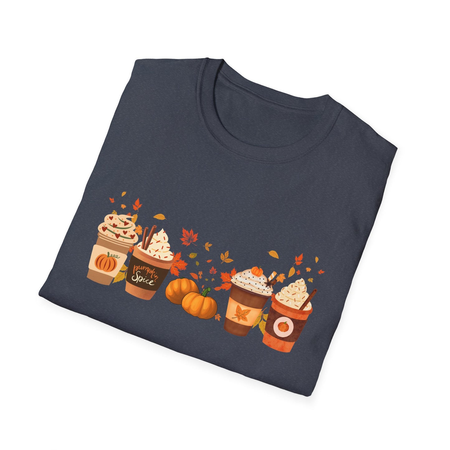 Fall Pumpkin Spice Latte Design Gildan Softstyle T-Shirt