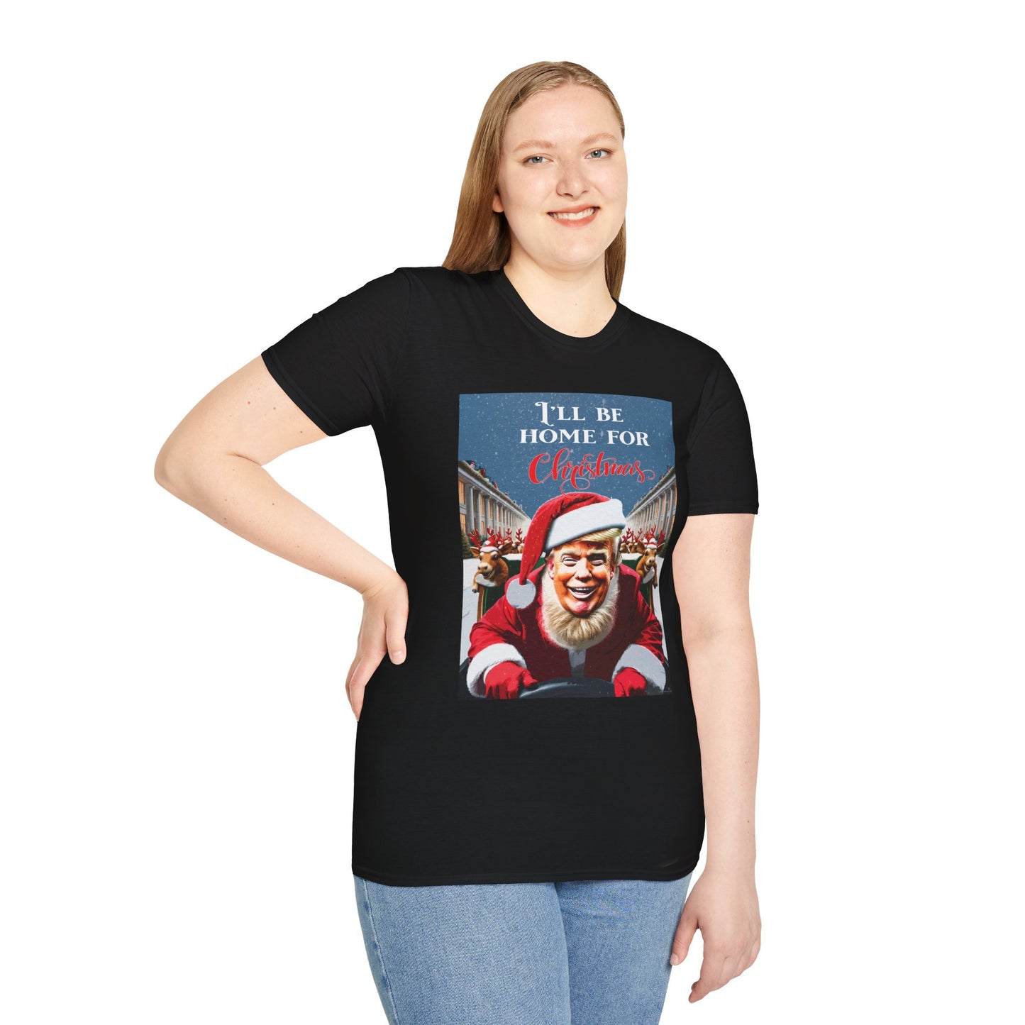 Trump 2024 'I'll Be Home for Christmas' Santa T-Shirt