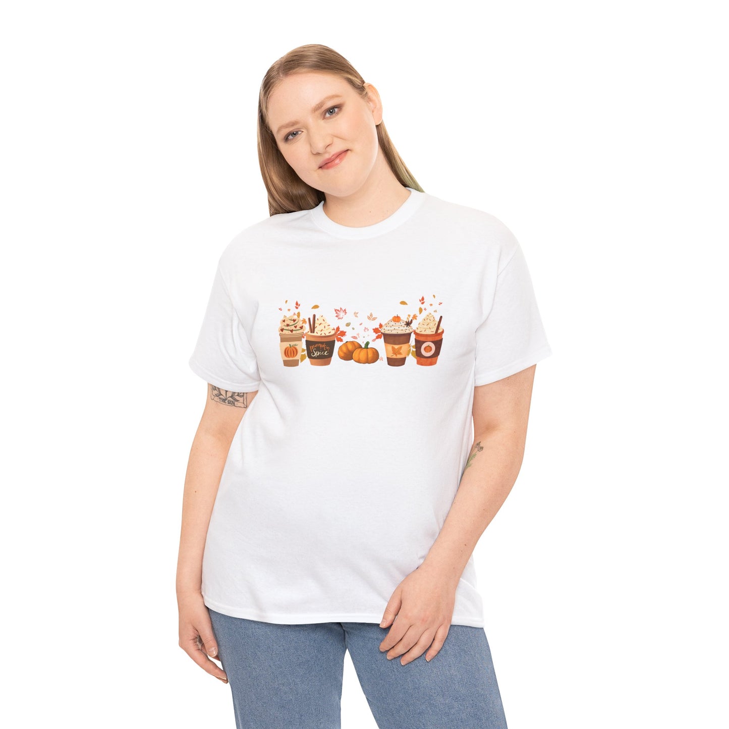 Fall Pumpkin Spice Latte Design Gildan T-shirt