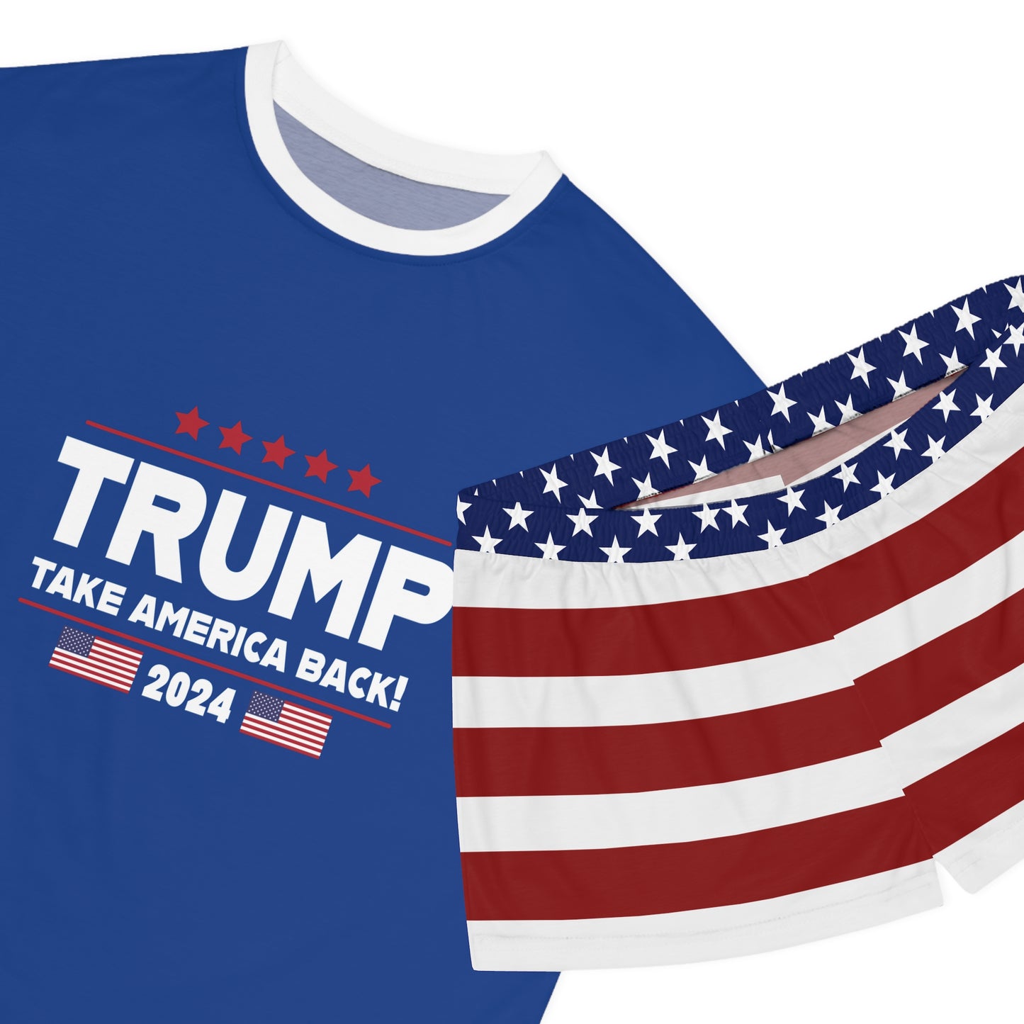 Trump 2024 Women's Pajama Set – Patriotic "Take America Back" Design