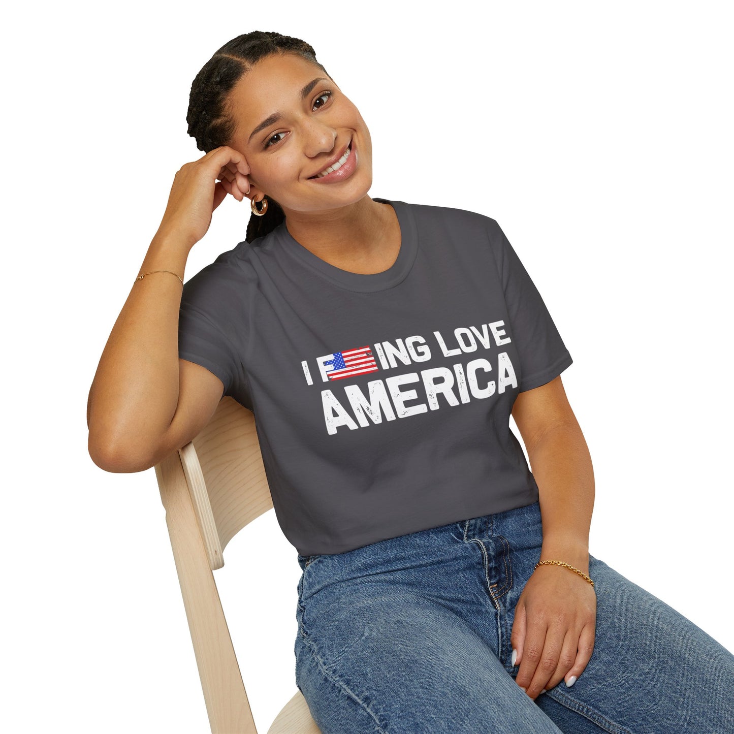 F***ing Love America - Premium Softstyle Dark T-Shirt
